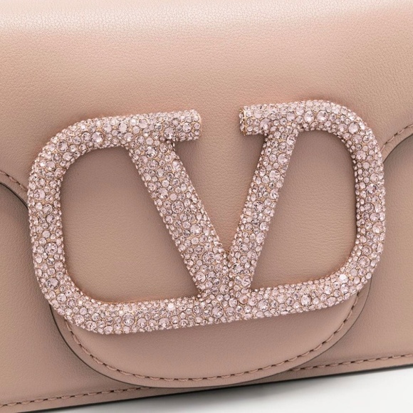 Valentino Loco Small Shoulder bag With Crystal Encrusted Large Logo NWT - Picture 1 of 15